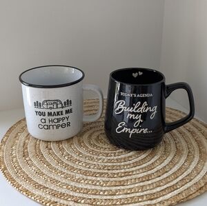 Black and White Mug Set, Thick heavy mugs Holds 20.8 ounces Of Water
